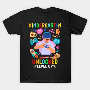 Kindergarten Unlocked Level Up Gamer Boys Back To School T-Shirt